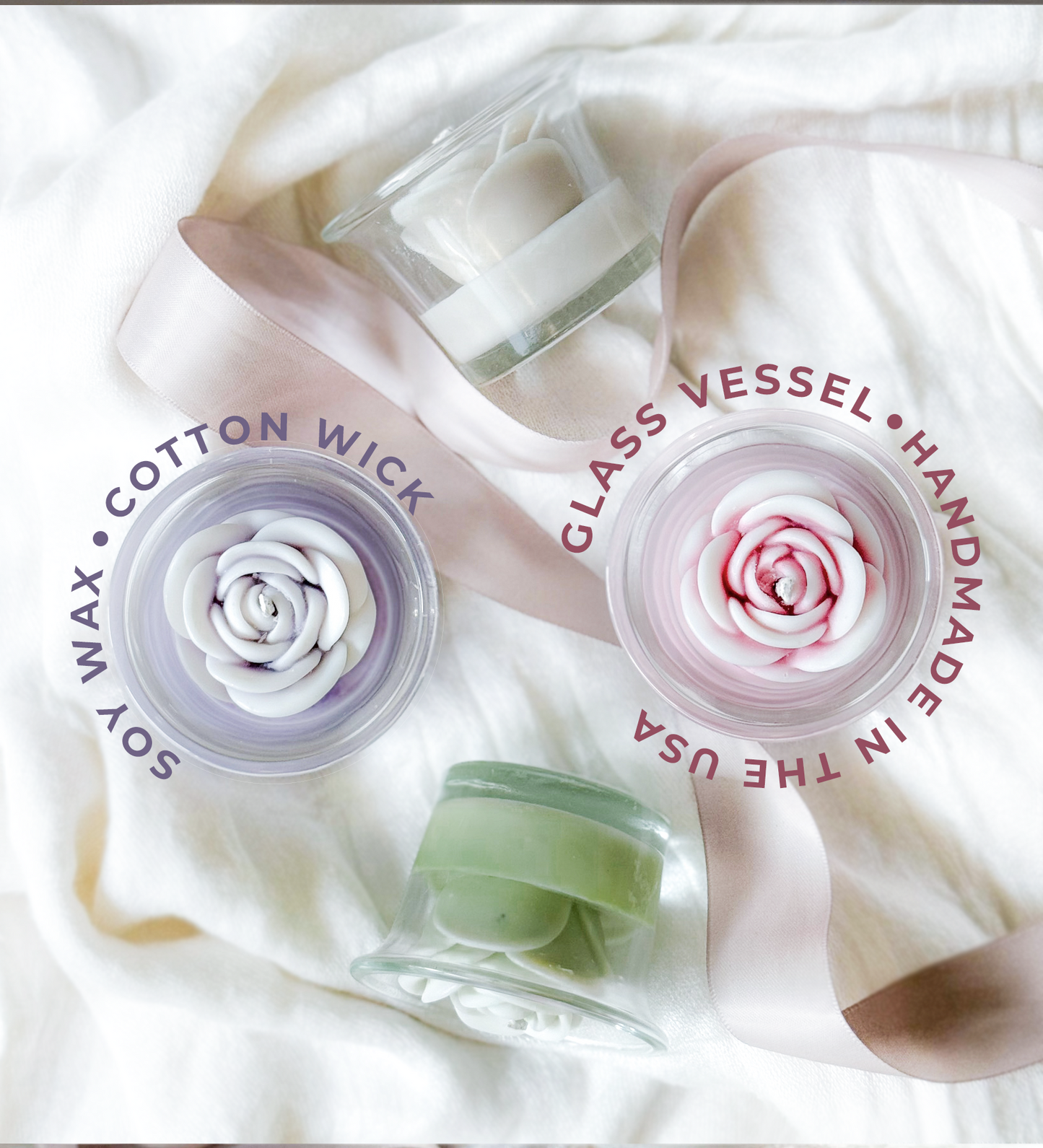 Candle Flower Tea Lights Glass - Luxury box, Ready to Gift