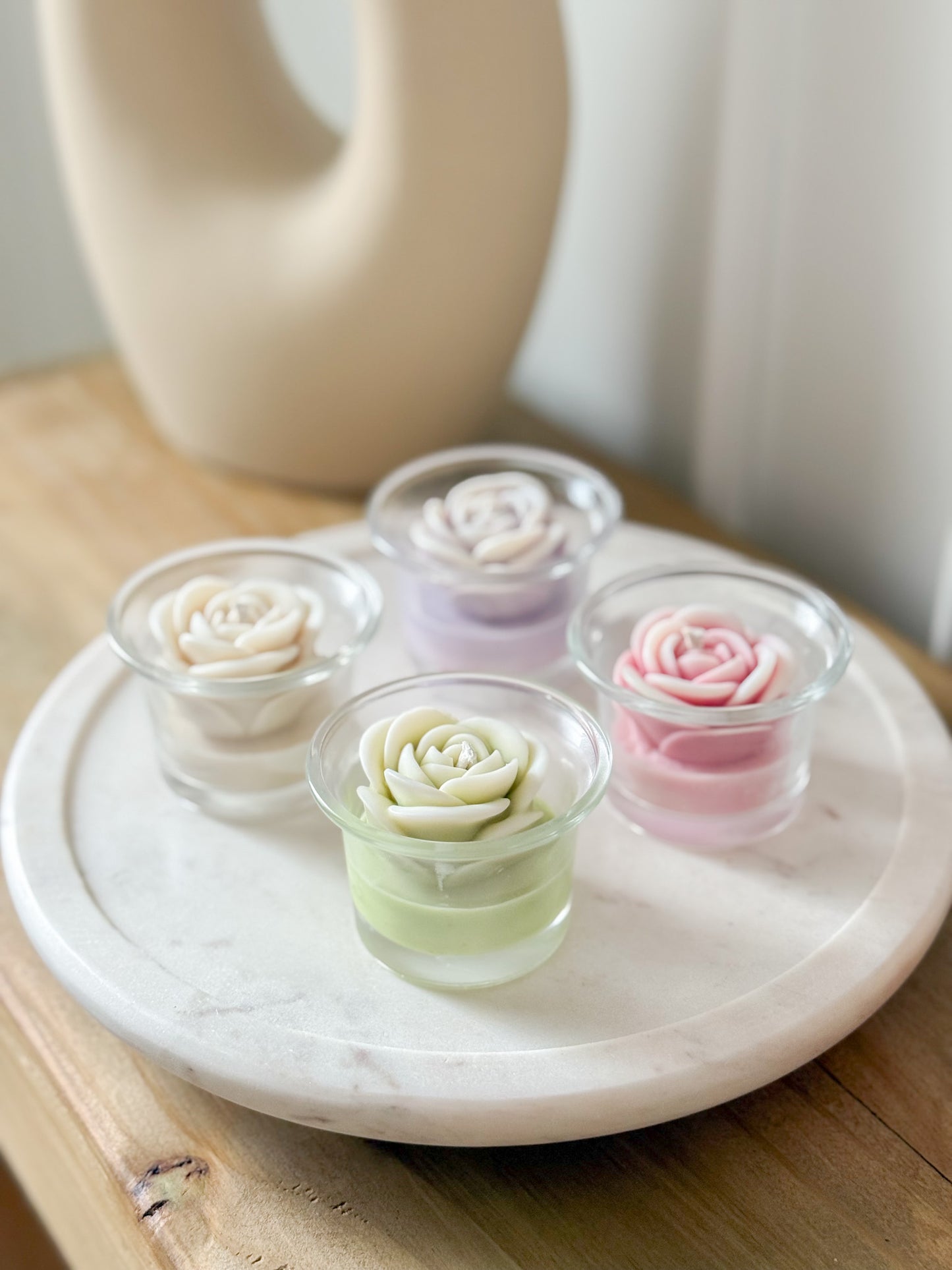 Candle Flower Tea Lights Glass - Luxury box, Ready to Gift